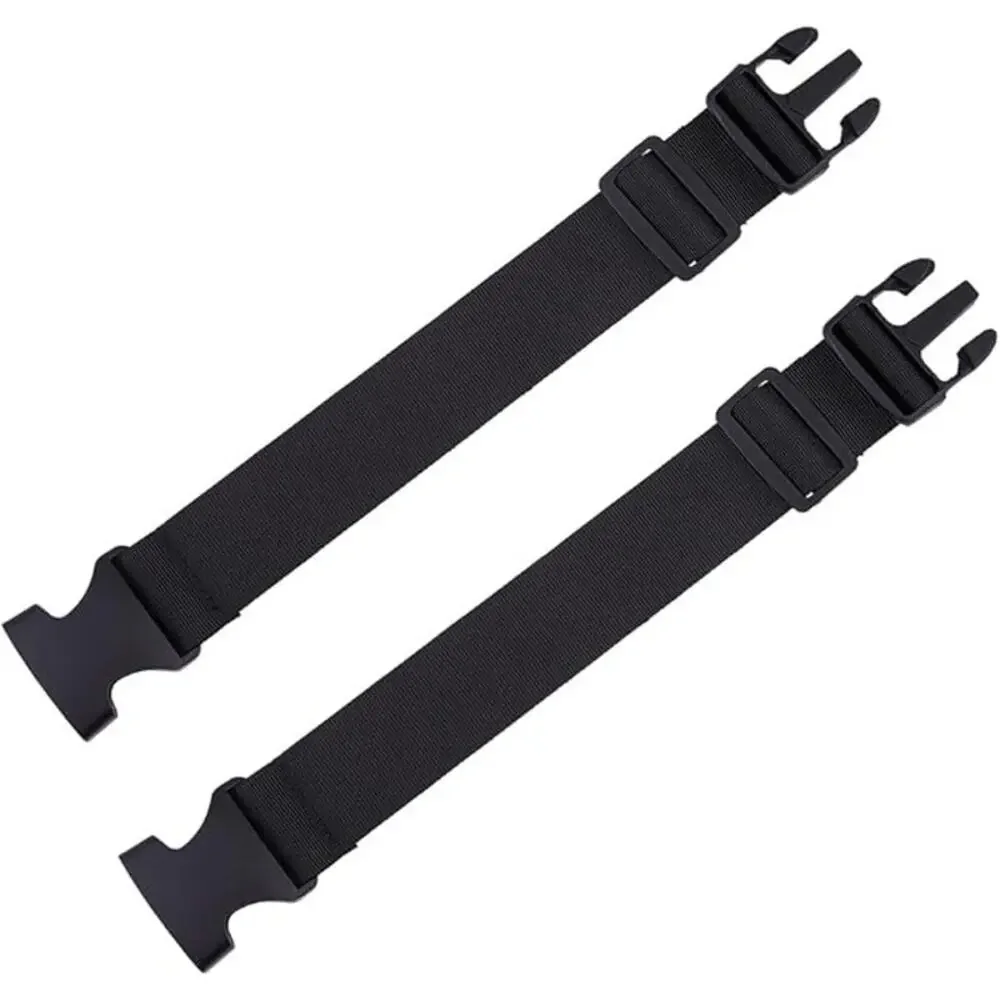2Pcs Adjustable Belt Bag Extender Strap Black Nylon Fanny Pack Extension Buckle